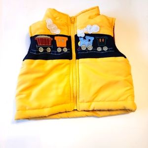 Vest Insulated Choo-Choo Train Yellow 3 Month NWOT